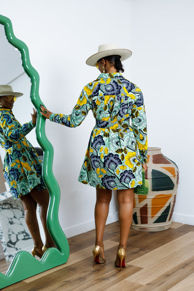 FAYO AFRICAN PRINT SHIRT DRESS [MULTICOLOR]
