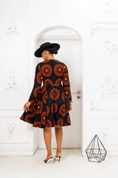 KEITA AFRICAN PRINT ZIP FRONT DRESS