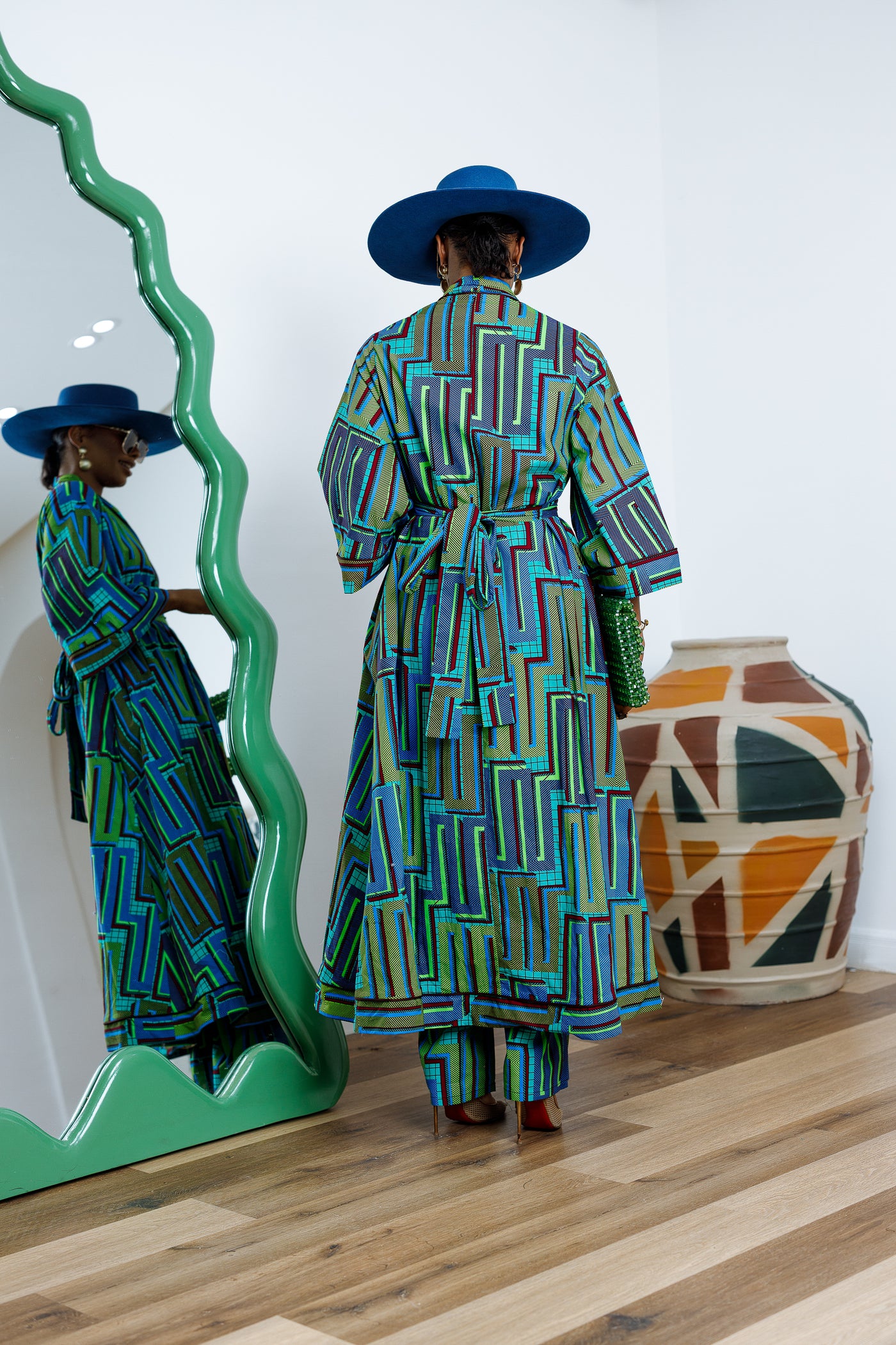 FADE AFRICAN PRINT KIMONO SET