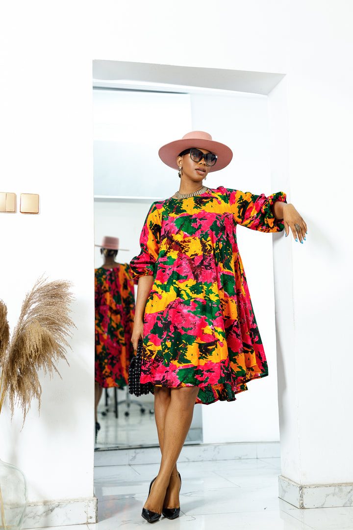 AMINA AFRICAN PRINT DRESS A-LINE DRESS