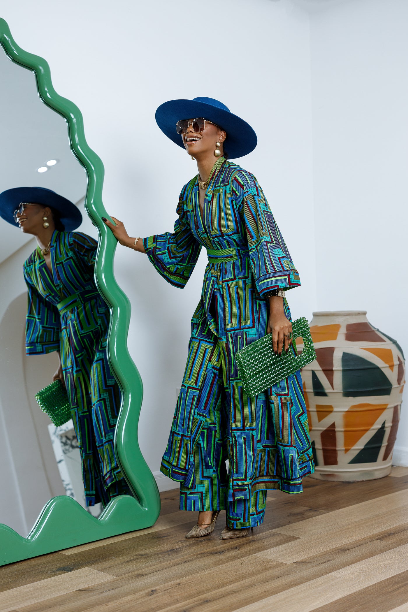 FADE AFRICAN PRINT KIMONO SET