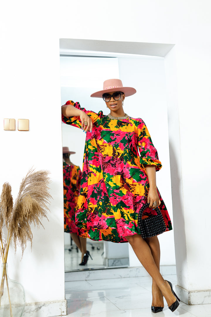 AMINA AFRICAN PRINT DRESS A-LINE DRESS