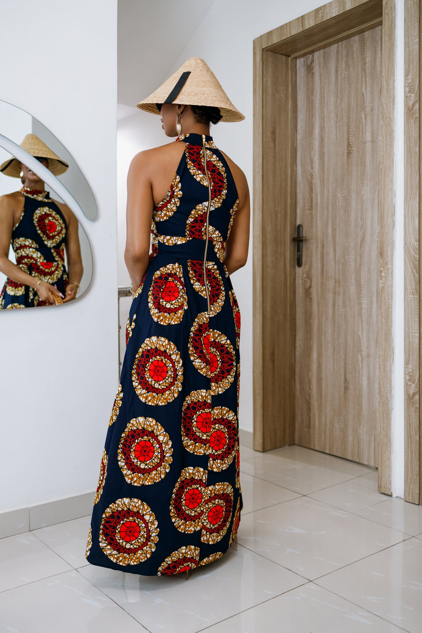NYLA AFRICAN PRINT MAXI DRESS [RED]
