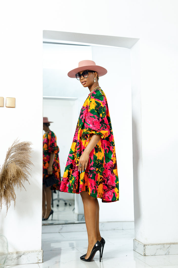 AMINA AFRICAN PRINT DRESS A-LINE DRESS