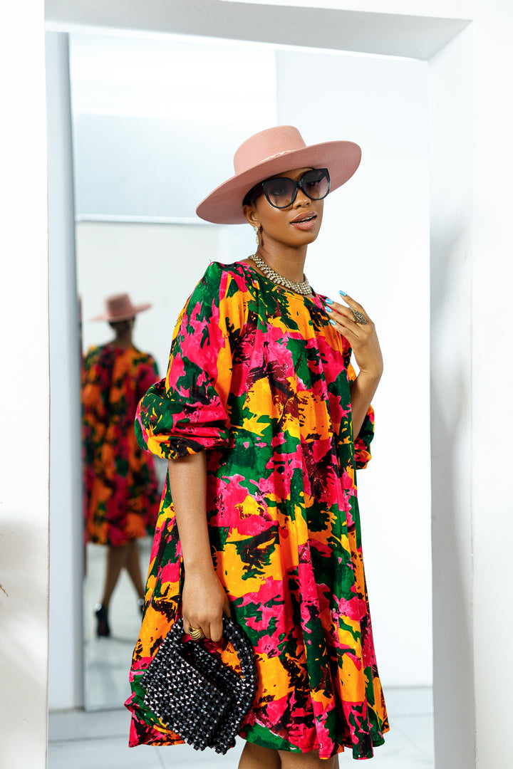AMINA AFRICAN PRINT DRESS A-LINE DRESS
