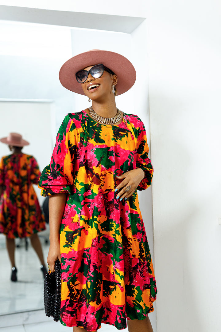 AMINA AFRICAN PRINT DRESS A-LINE DRESS
