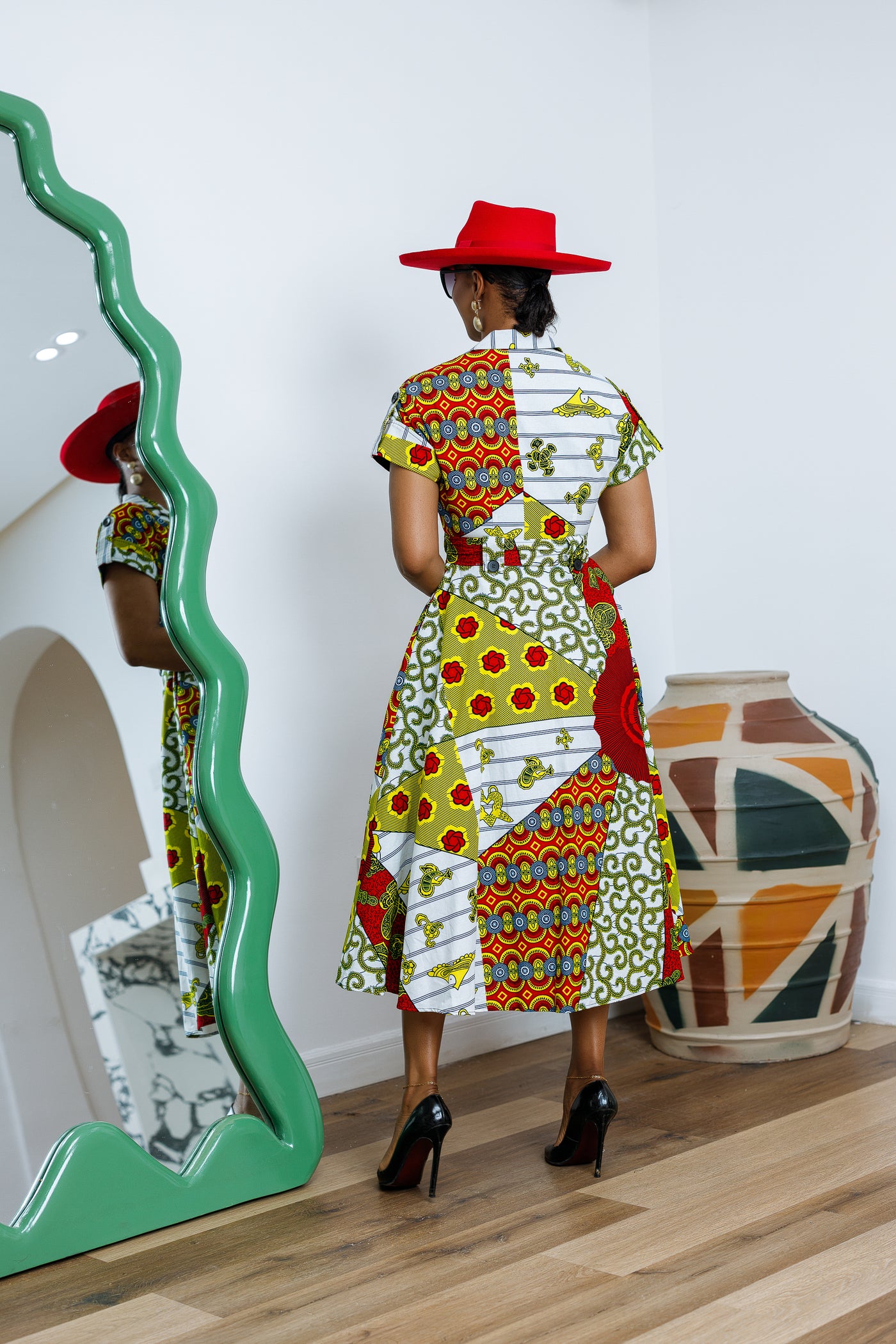 JULIET AFRICAN PRINT MIDI DRESS [MULTICOLOR]