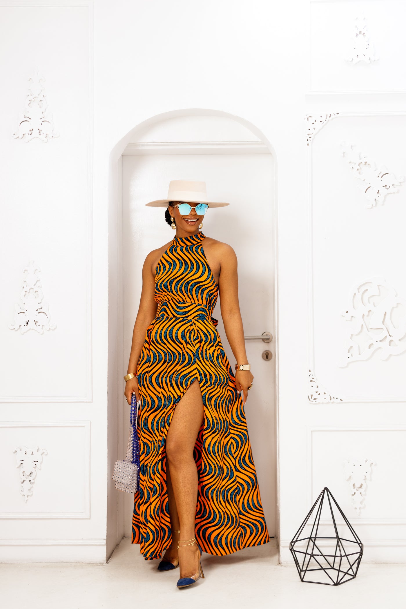 NYLA AFRICAN PRINT MAXI DRESS [ORANGE] [PRE ORDER] Ships on or before MAY 9TH
