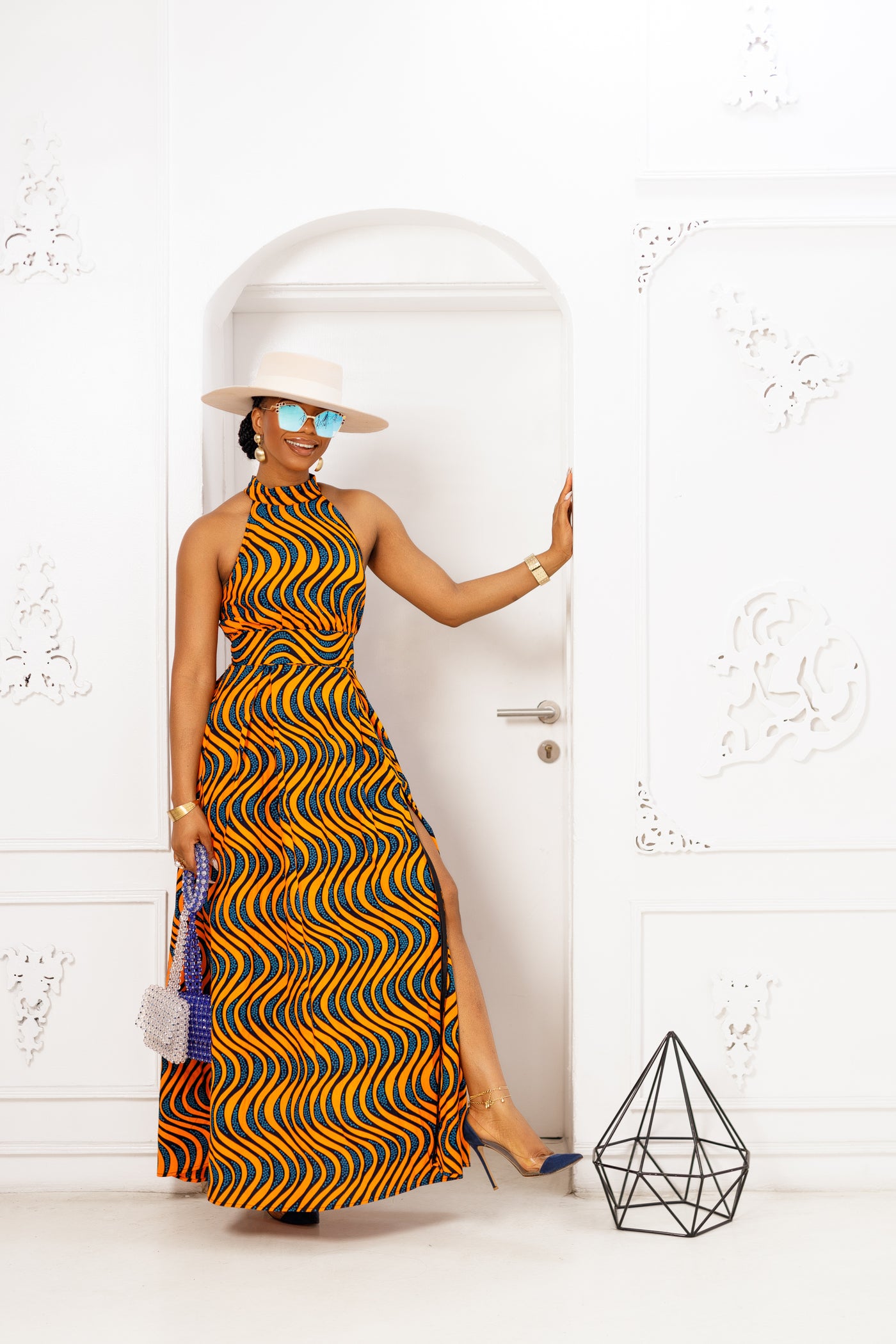 NYLA AFRICAN PRINT MAXI DRESS [ORANGE] [PRE ORDER] Ships on or before MAY 9TH