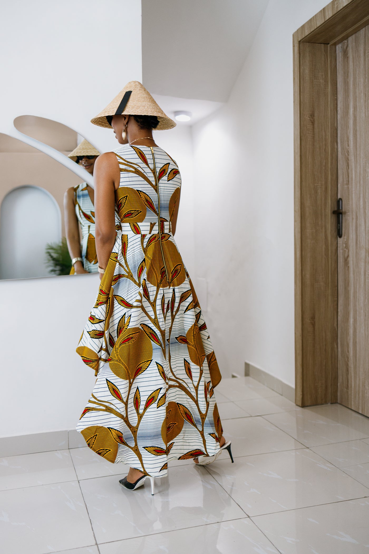 LEWA AFRICAN PRINT HIGH-LOW DRESS
