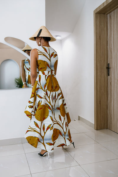 LEWA AFRICAN PRINT HIGH-LOW DRESS