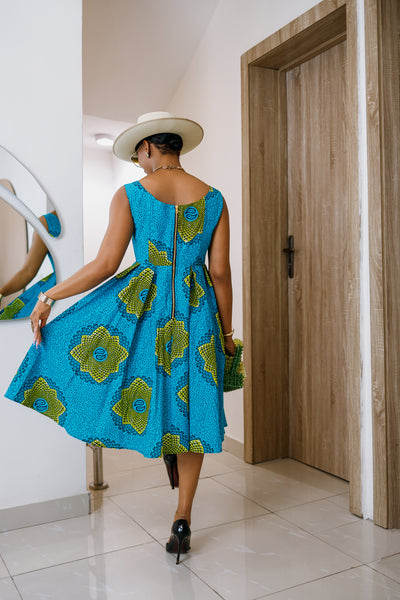 JAJA AFRICAN PRINT SLEEVELESS DRESS