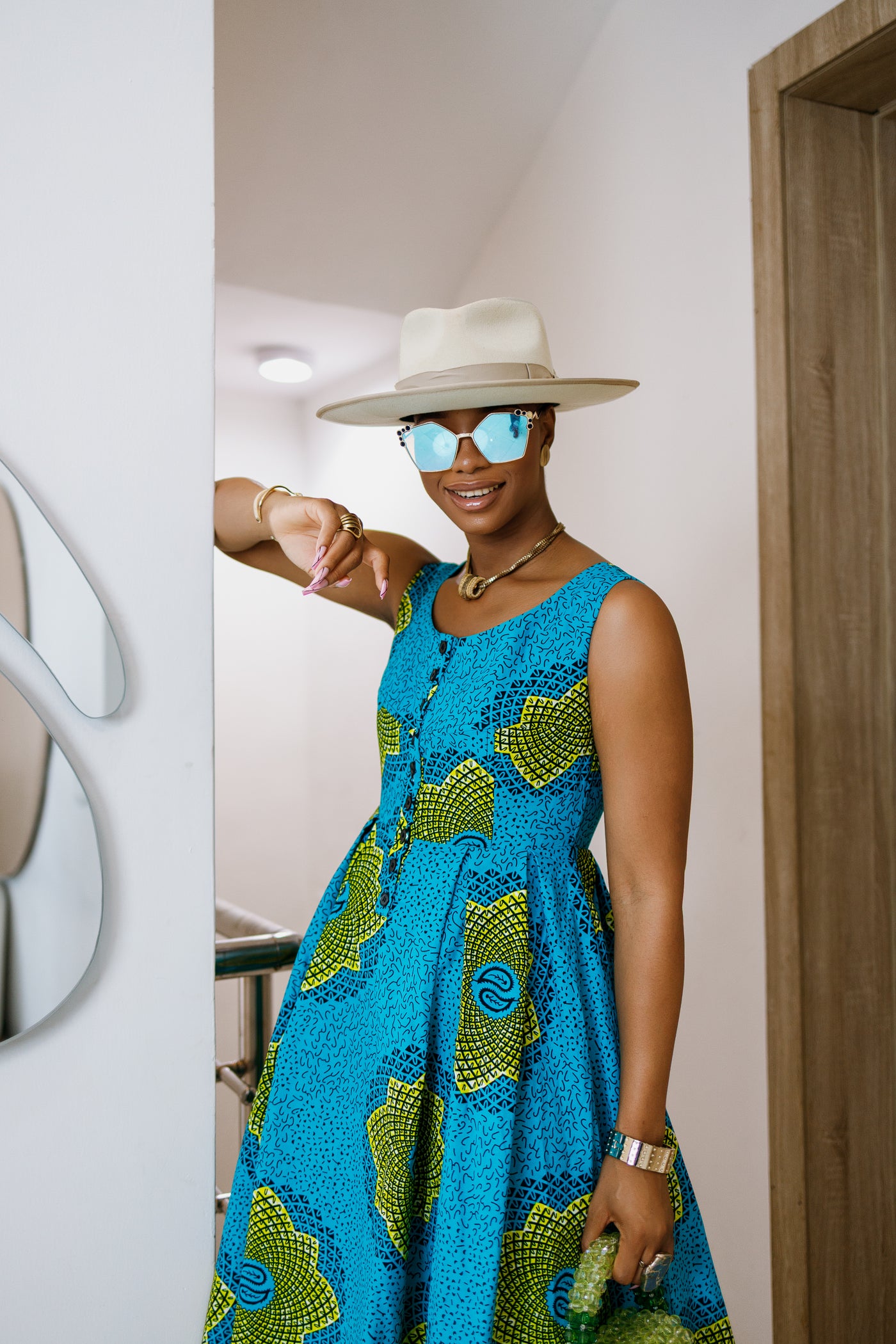 JAJA AFRICAN PRINT SLEEVELESS DRESS