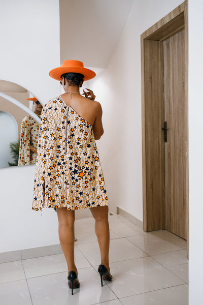 AYANNA AFRICAN PRINT MONO STRAP DRESS