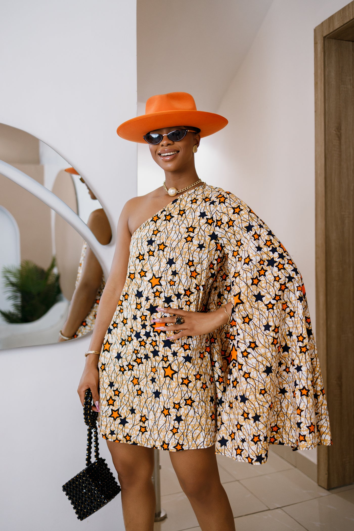AYANNA AFRICAN PRINT MONO STRAP DRESS