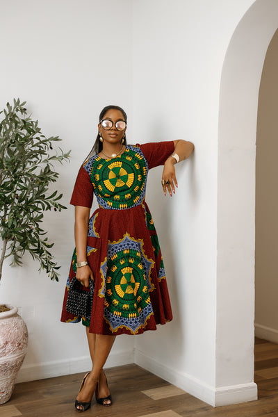 Trendy Midi Dresses | MAE OTTI African Women's Dress Collection Trendy Midi Dresses | MAE OTTI African Women's Dress Collection