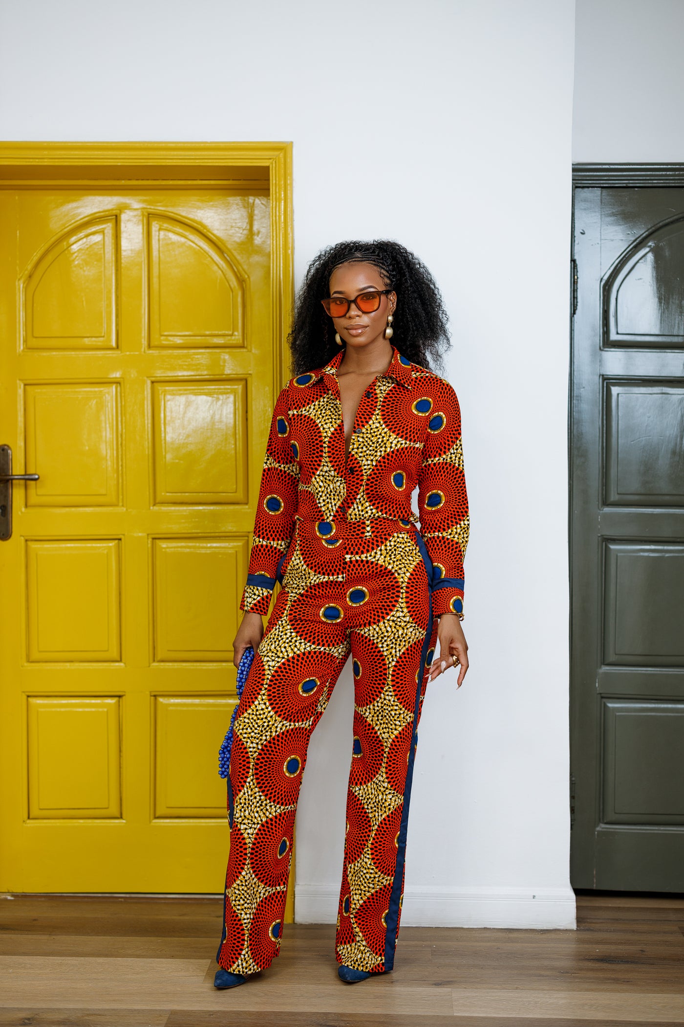 EVA AFRICAN PRINT STRAIGHT-LEG TWO PIECE SET