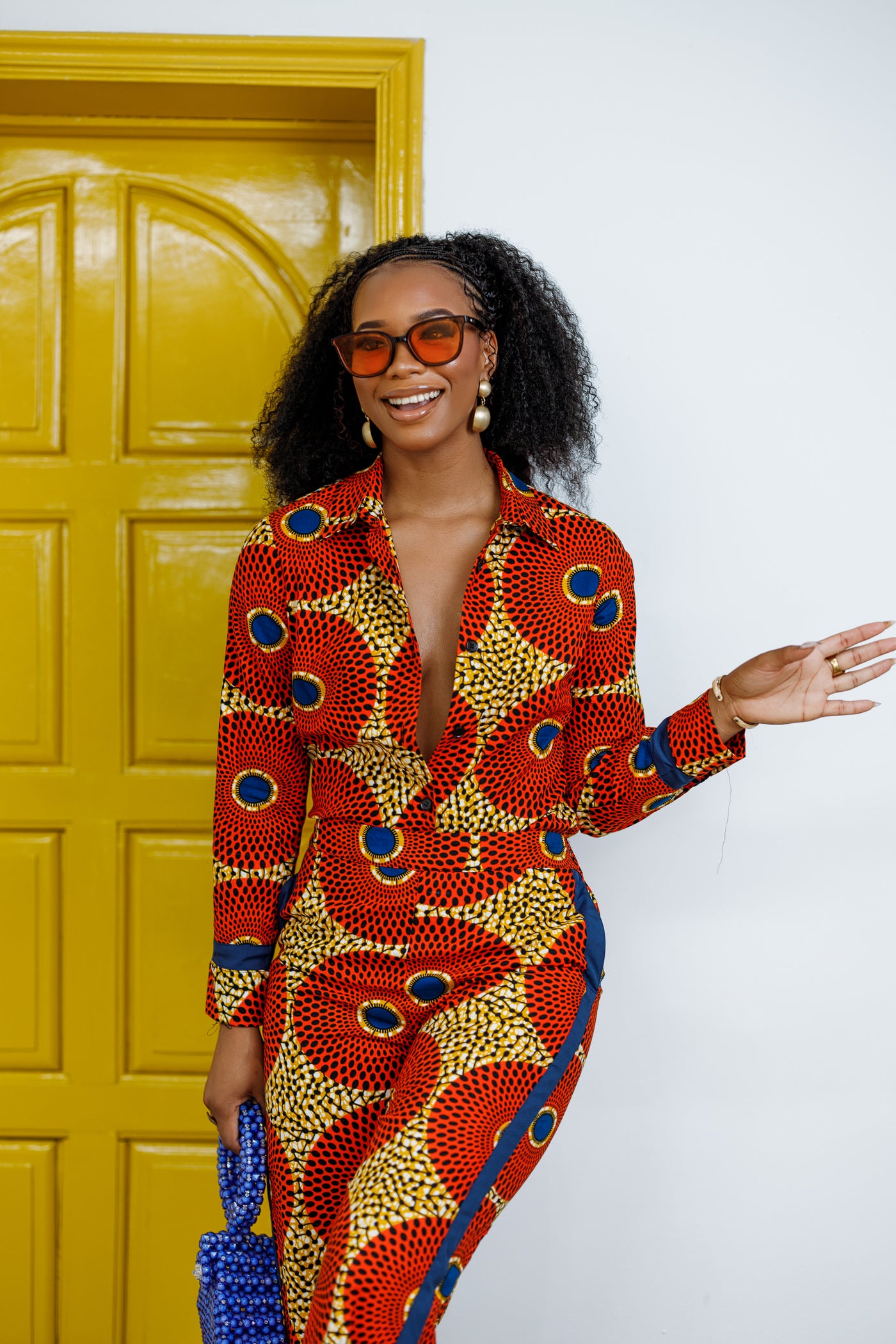 EVA AFRICAN PRINT STRAIGHT-LEG TWO PIECE SET