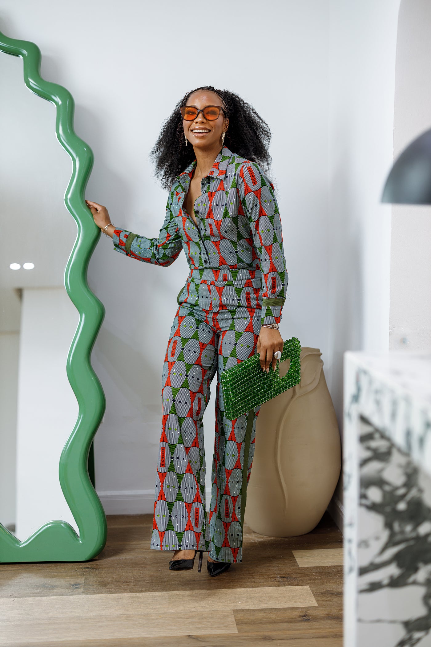 EVA AFRICAN PRINT STRAIGHT-LEG TWO PIECE SET [MULTICOLOR]