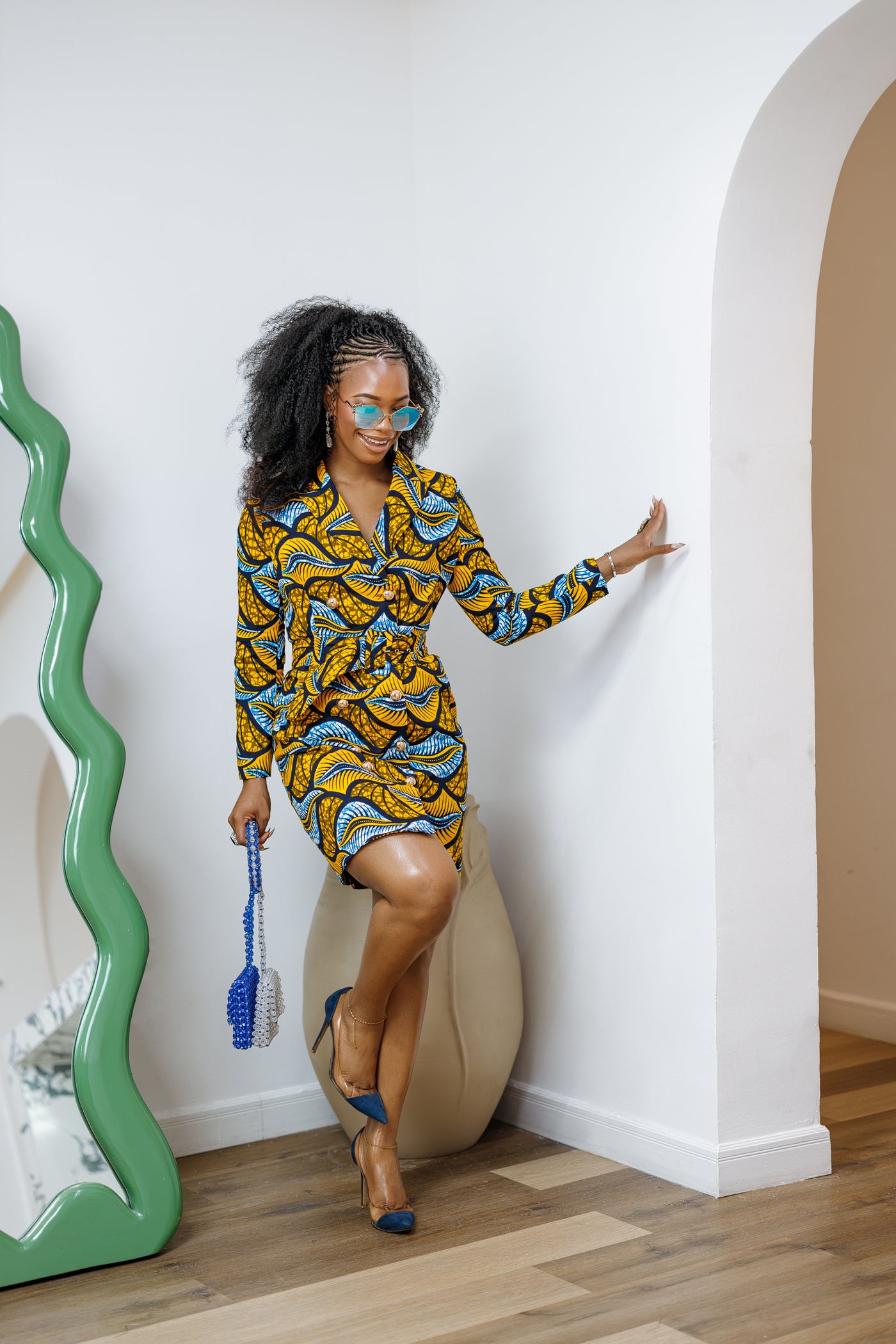 MOTUN AFRICAN PRINT BLAZER DRESS