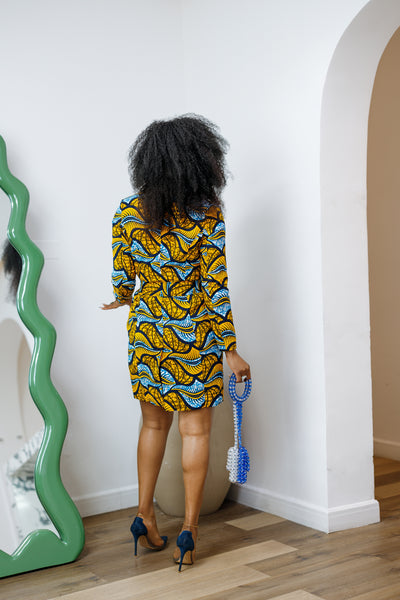MOTUN AFRICAN PRINT BLAZER DRESS