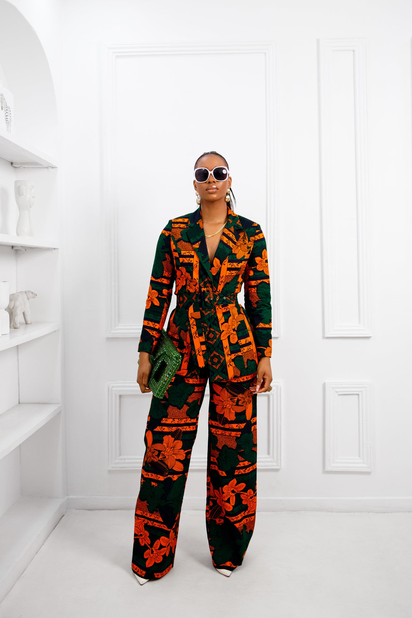 ZYLA AFRICAN PRINT SUIT SET [ORANGE] [PRE ORDER] Ships on or before MAY 9TH
