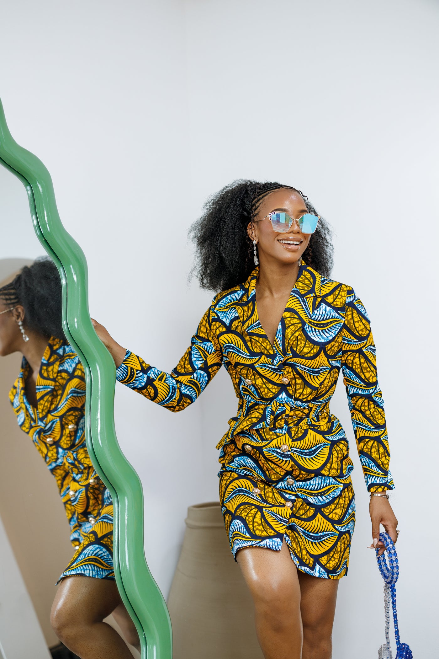 MOTUN AFRICAN PRINT BLAZER DRESS