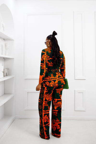 ZYLA AFRICAN PRINT SUIT SET [ORANGE] [PRE ORDER] Ships on or before MAY 9TH