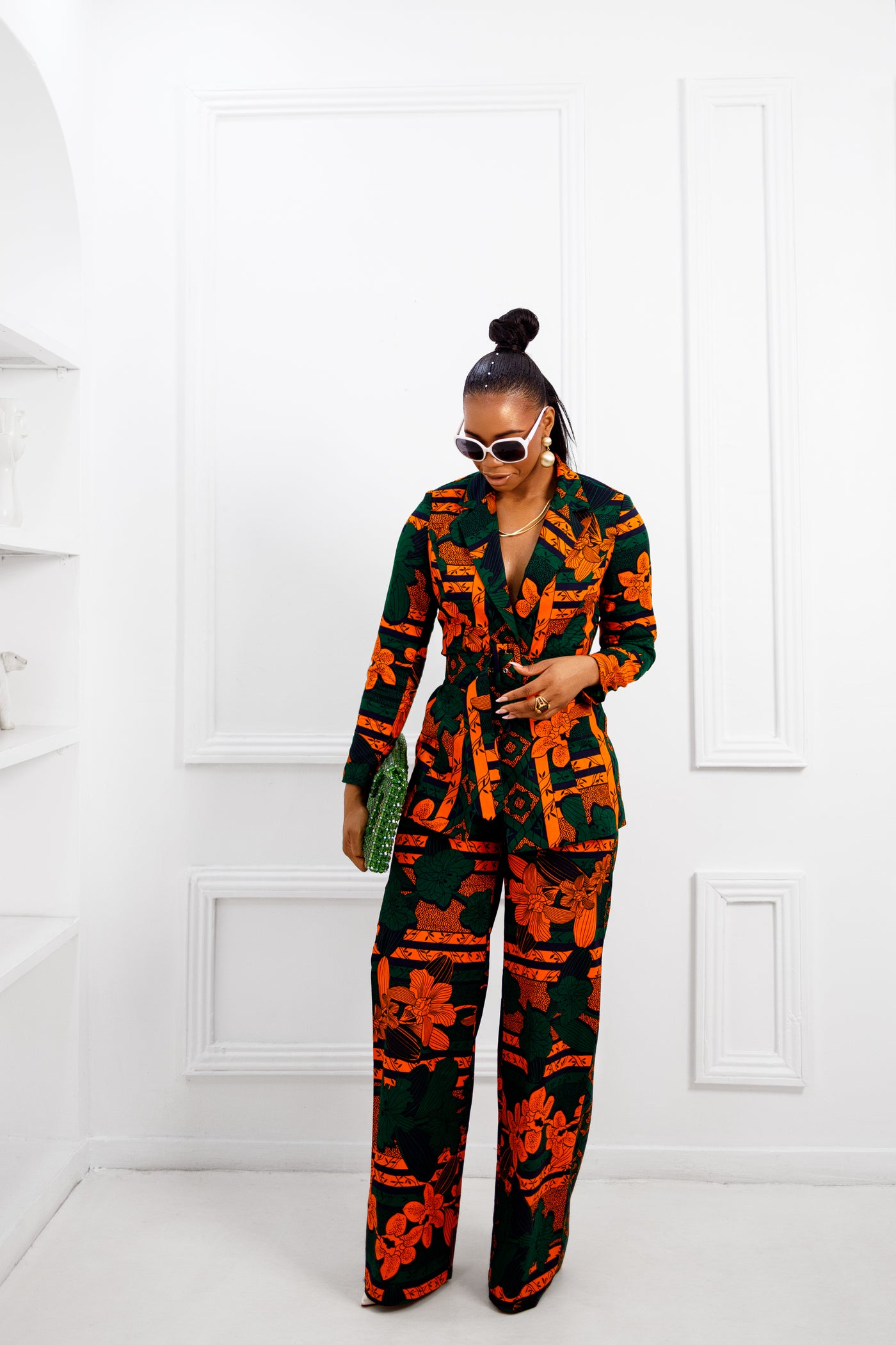 ZYLA AFRICAN PRINT SUIT SET [ORANGE] [PRE ORDER] Ships on or before MAY 9TH