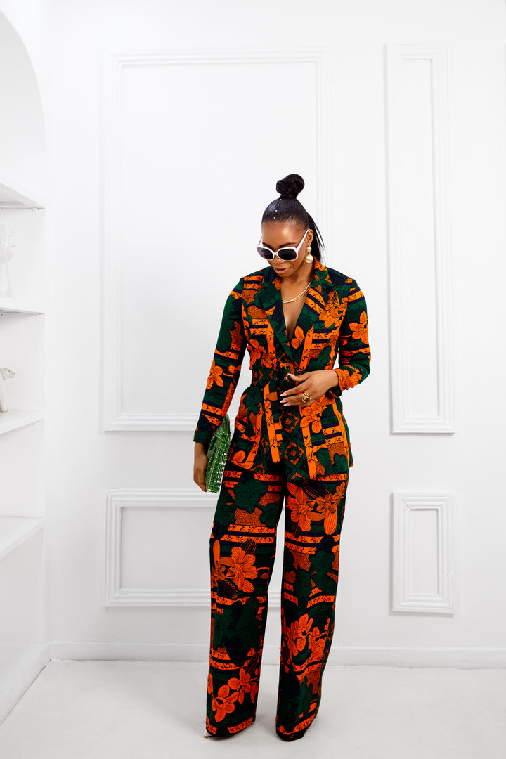 ZYLA AFRICAN PRINT SUIT SET [ORANGE] – MAE OTTI