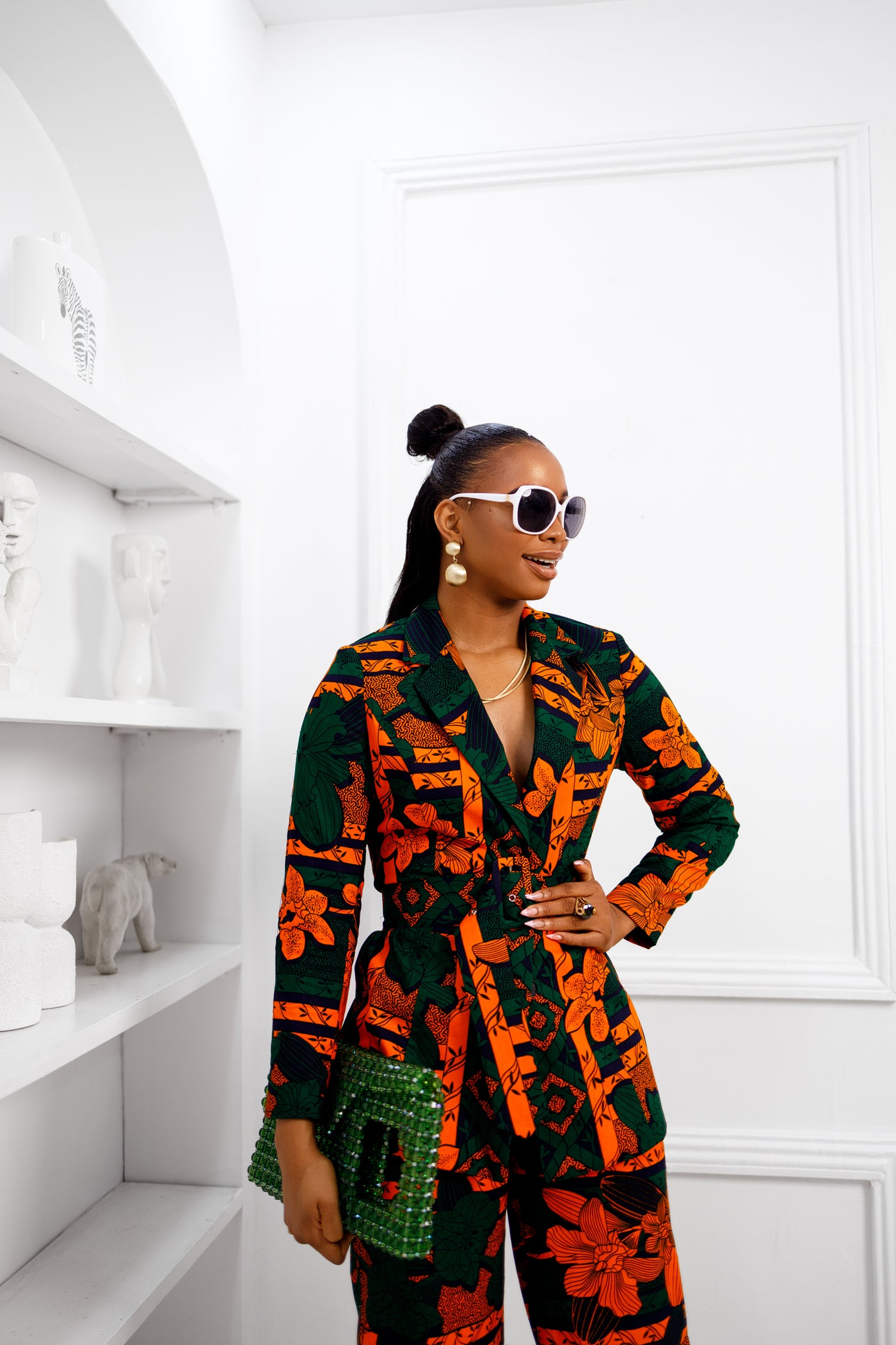 ZYLA AFRICAN PRINT SUIT SET [ORANGE] [PRE ORDER] Ships on or before MAY 9TH