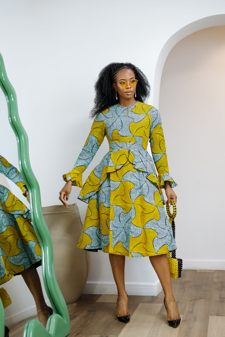african midi dresses Ankara Wax Print Midi Dresses