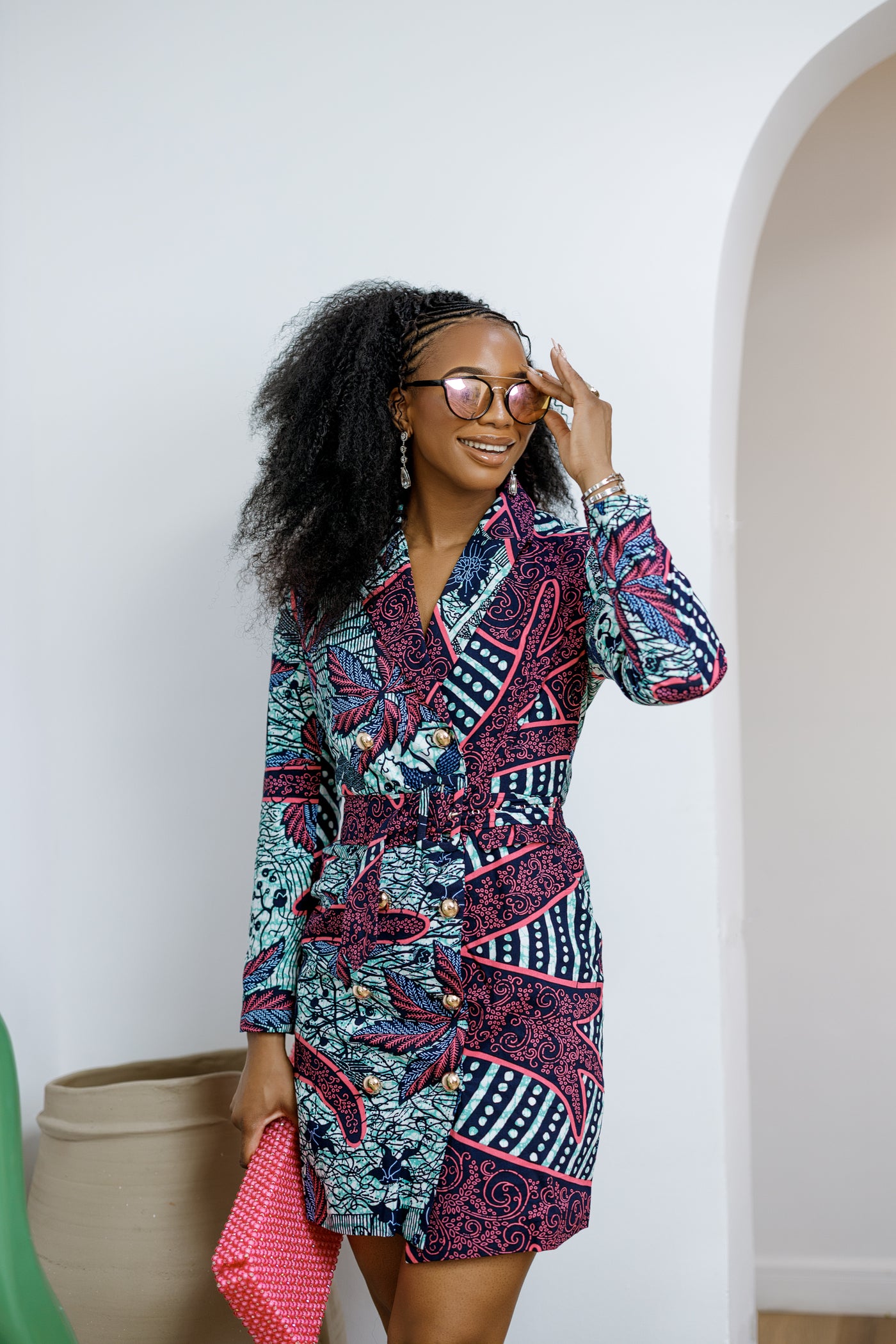 MOTUN AFRICAN PRINT BLAZER DRESS [MULTICOLOR]