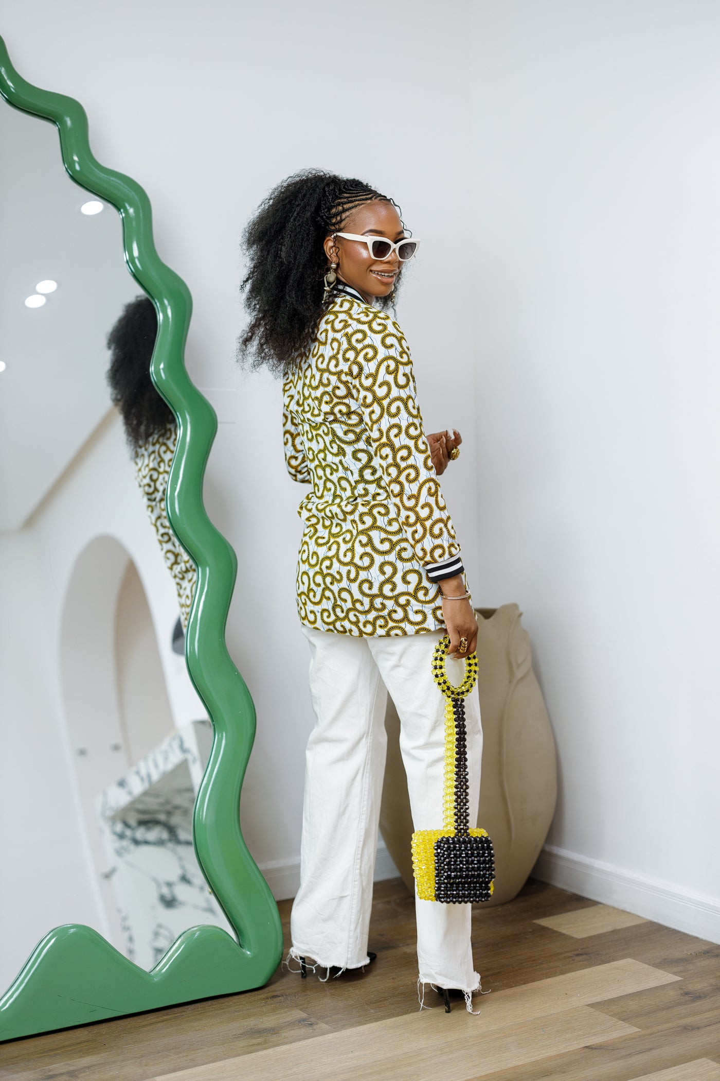 VIVIAN AFRICAN PRINT QUILTED BOMBER JACKET