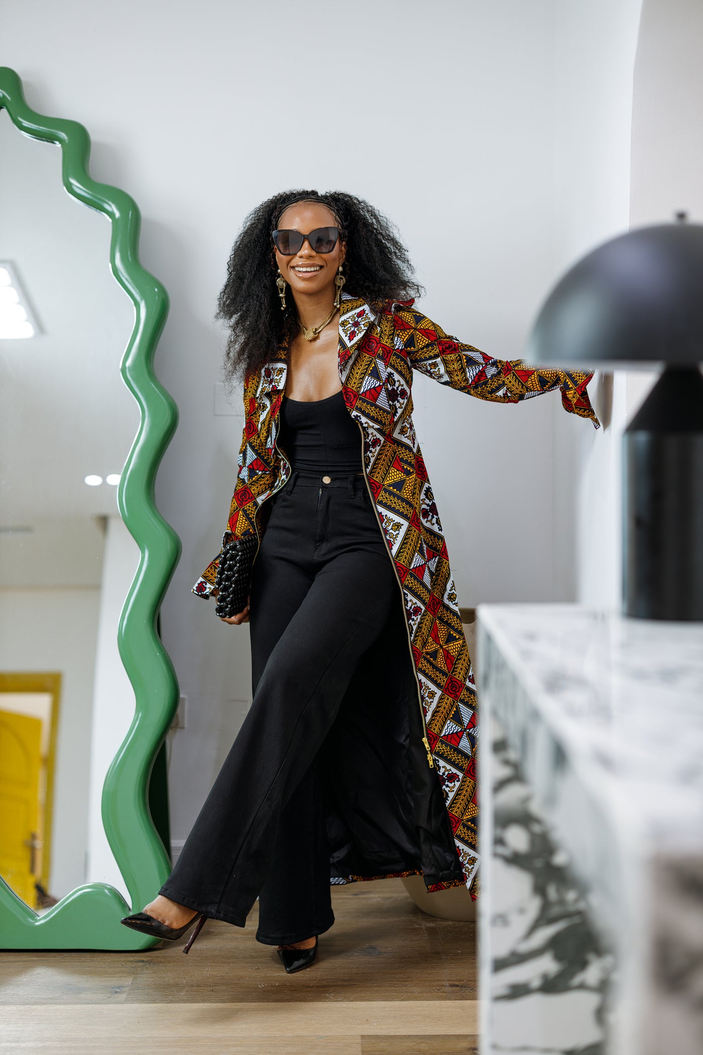 KAZI AFRICAN PRINT LONGLINE JACKET/DRESS [MULTICOLOR]