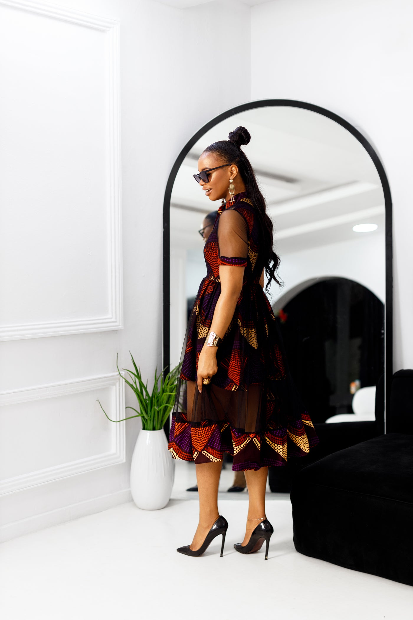 mesh dress south africa Printed Mesh Dress