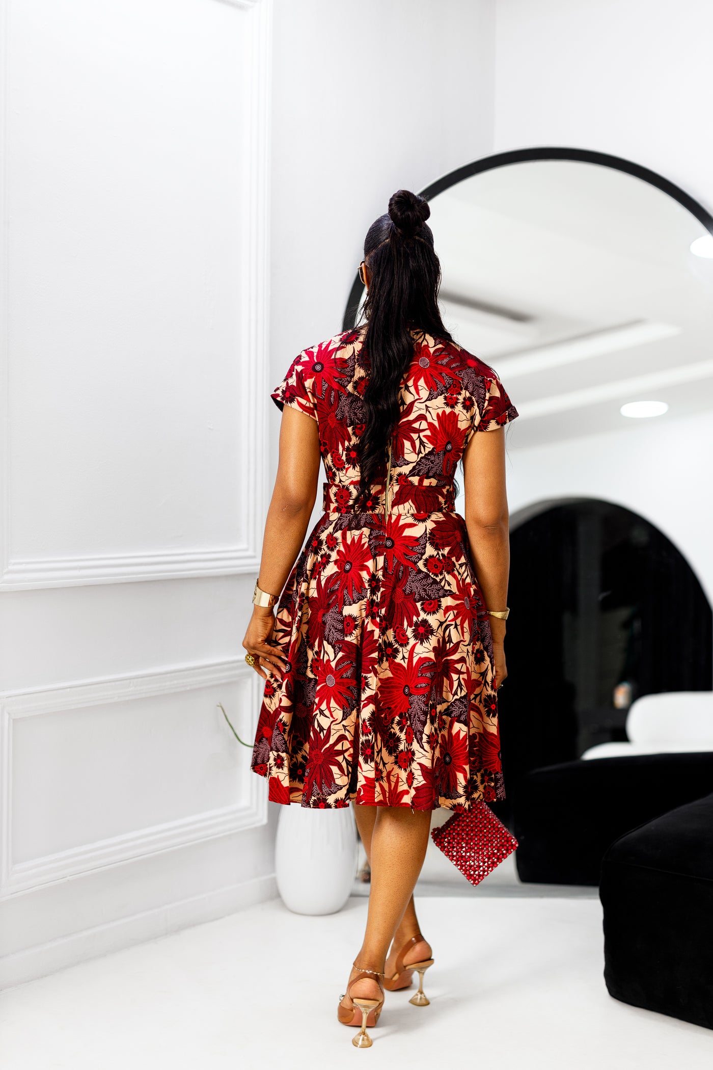 GINA AFRICAN PRINT DRESS [RED] [PRE ORDER] Ships on or before MAY 9TH