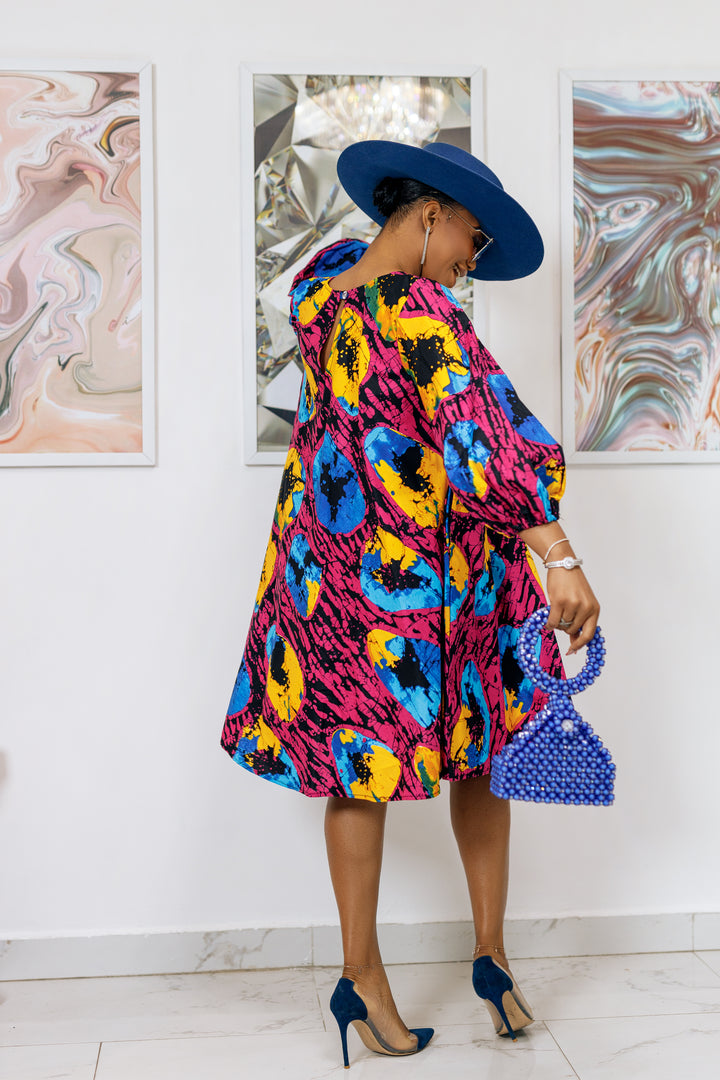AMINA AFRICAN PRINT DRESS A-LINE DRESS