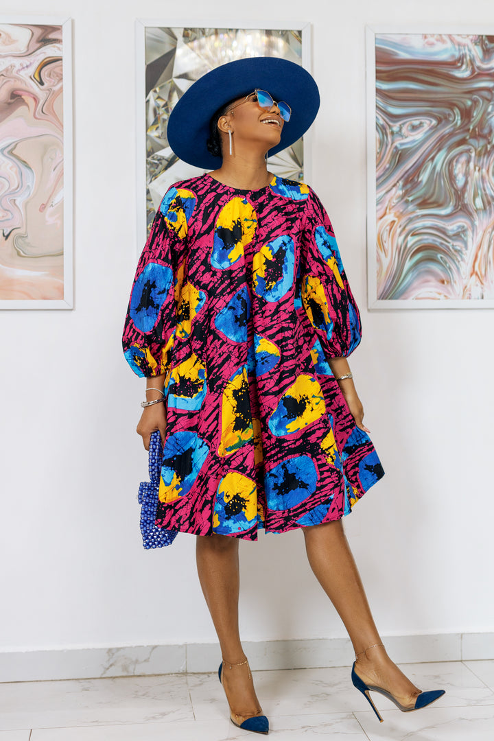 AMINA AFRICAN PRINT DRESS A-LINE DRESS