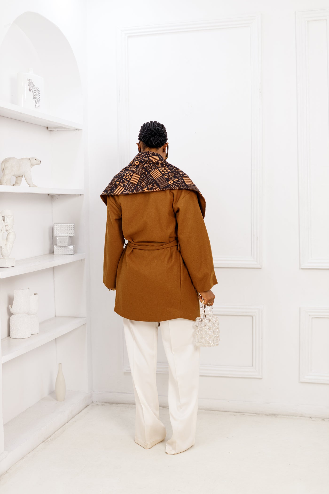 DONNA REVERSIBLE AFRICAN PRINT WOOL  PONCHO