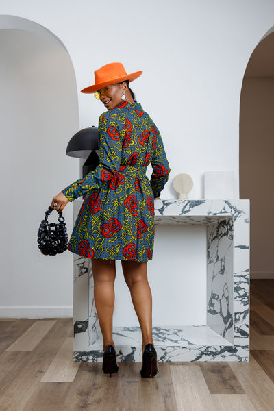 FAYO AFRICAN PRINT SHIRT DRESS