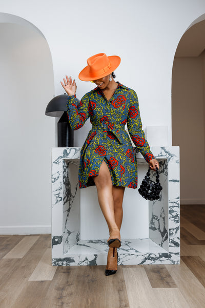 FAYO AFRICAN PRINT SHIRT DRESS