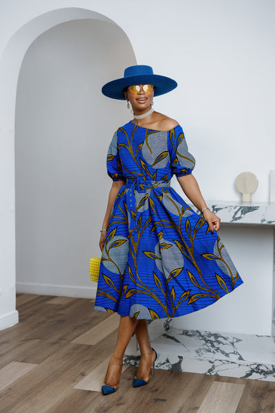ROLU AFRICAN PRINT OFF SHOULDER DRESS