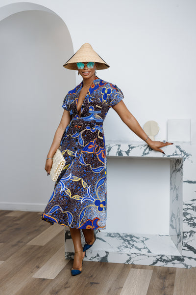 JULIET AFRICAN PRINT MIDI DRESS