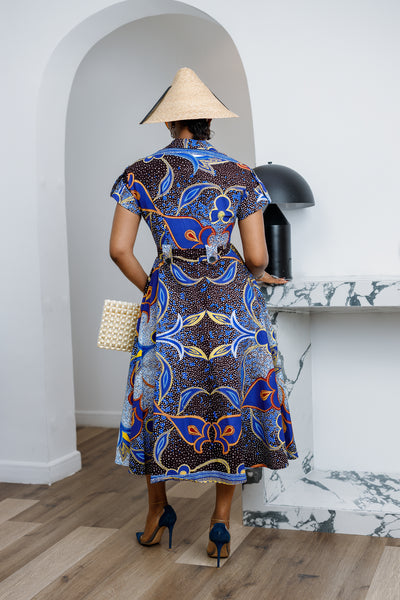 JULIET AFRICAN PRINT MIDI DRESS