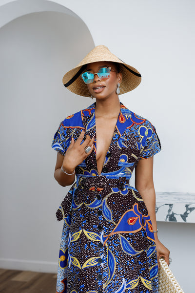 JULIET AFRICAN PRINT MIDI DRESS