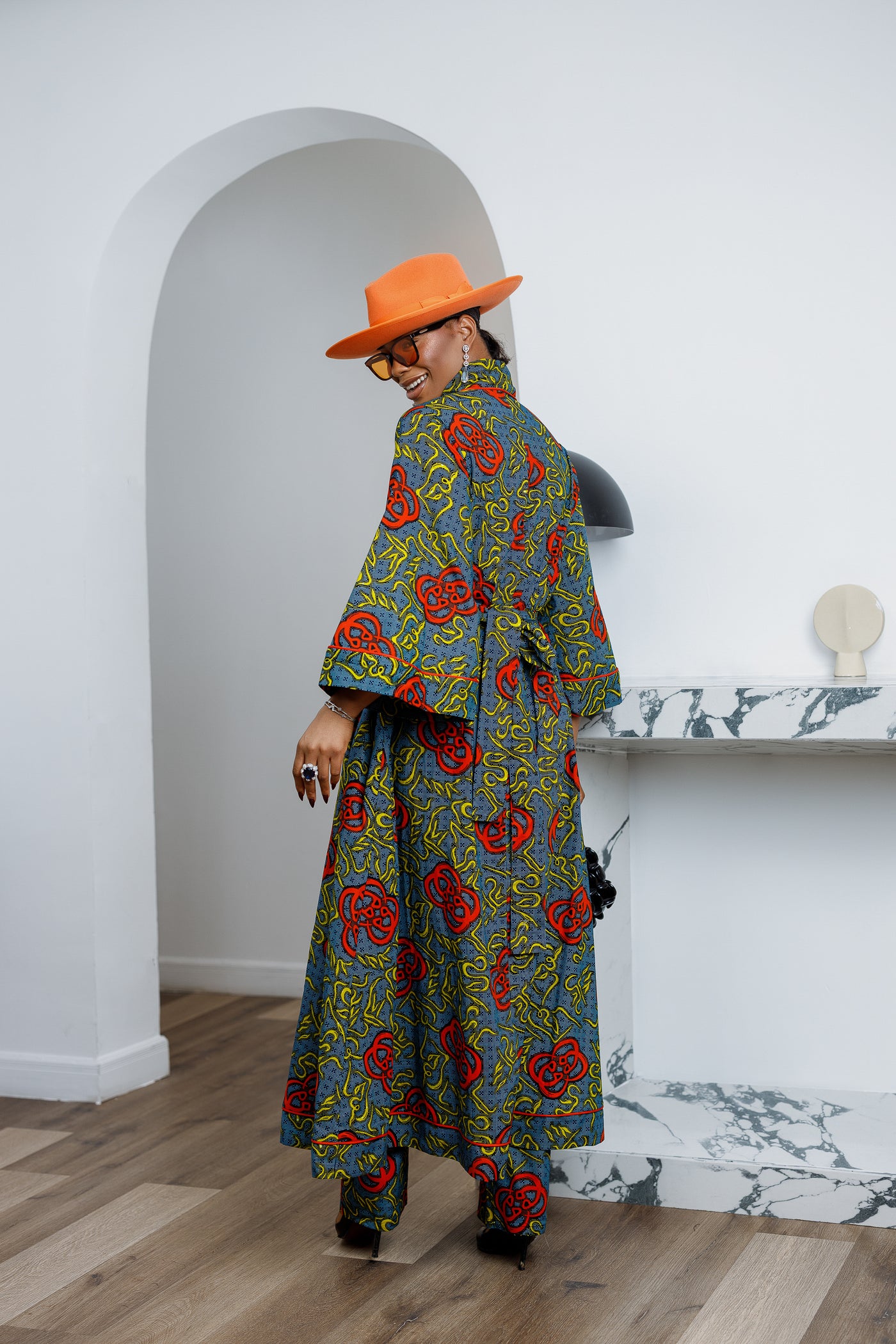 FADE AFRICAN PRINT KIMONO SET [MULTICOLOR]