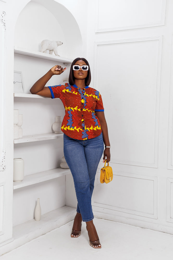 CHISA AFRICAN POLO TOP