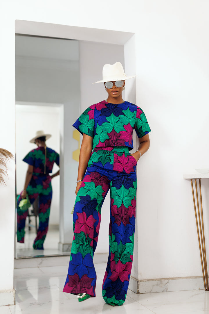 ADUN AFRICAN PRINT HI-WAIST PANT [MULTICOLOR]