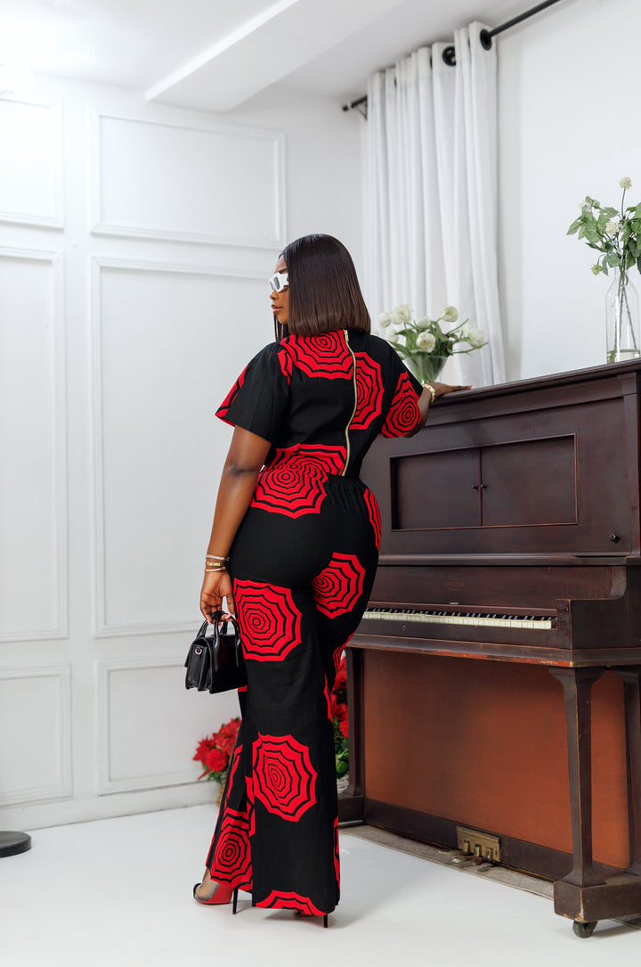 ADUN AFRICAN PRINT CROP TOP [BLACK]